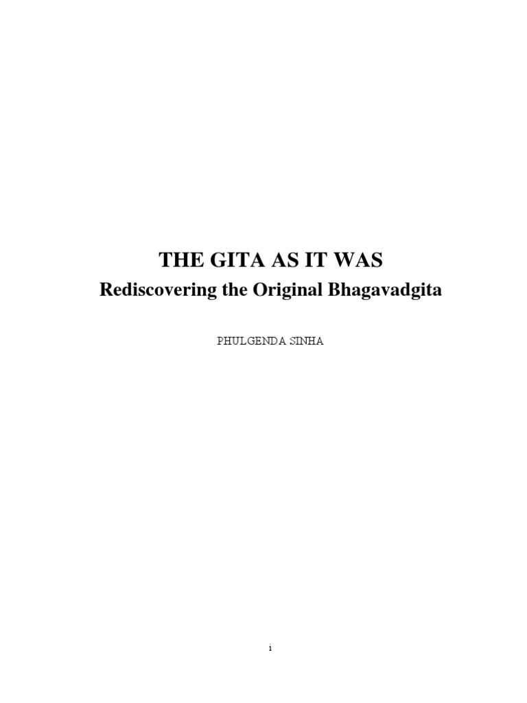 gita as it was phulgenda sinha